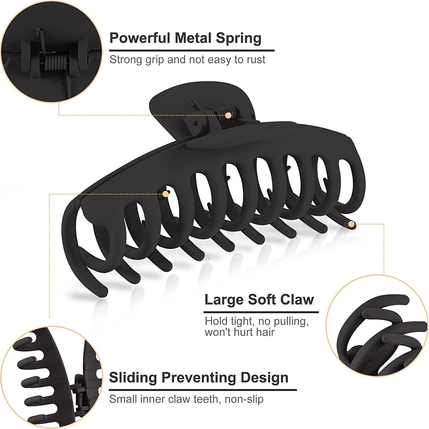 4-Pack: Big Hair Claw Clips