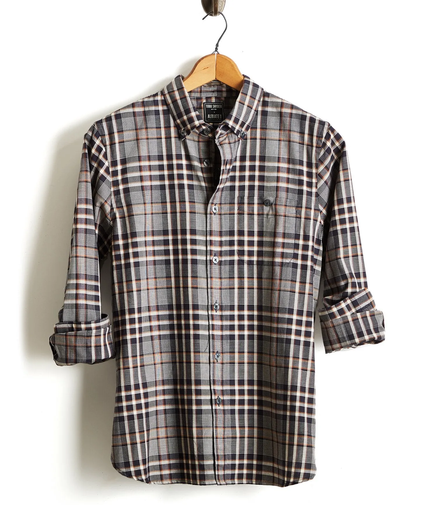 Brown and Black Check Button Down Shirt