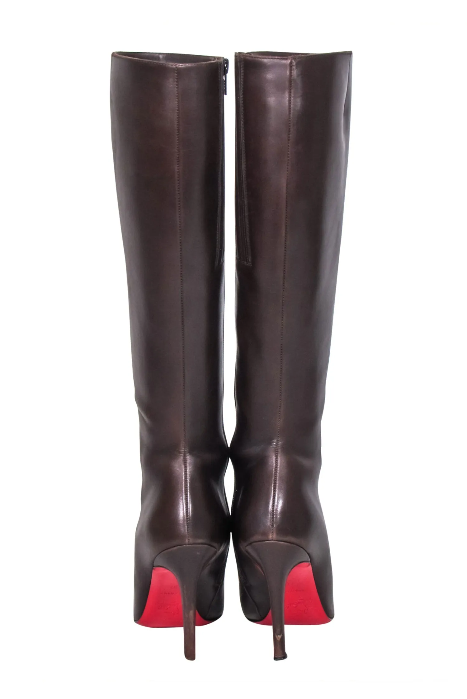 Christian Louboutin - Chocolate Brown Knee High Heel Tall Boots Sz 7