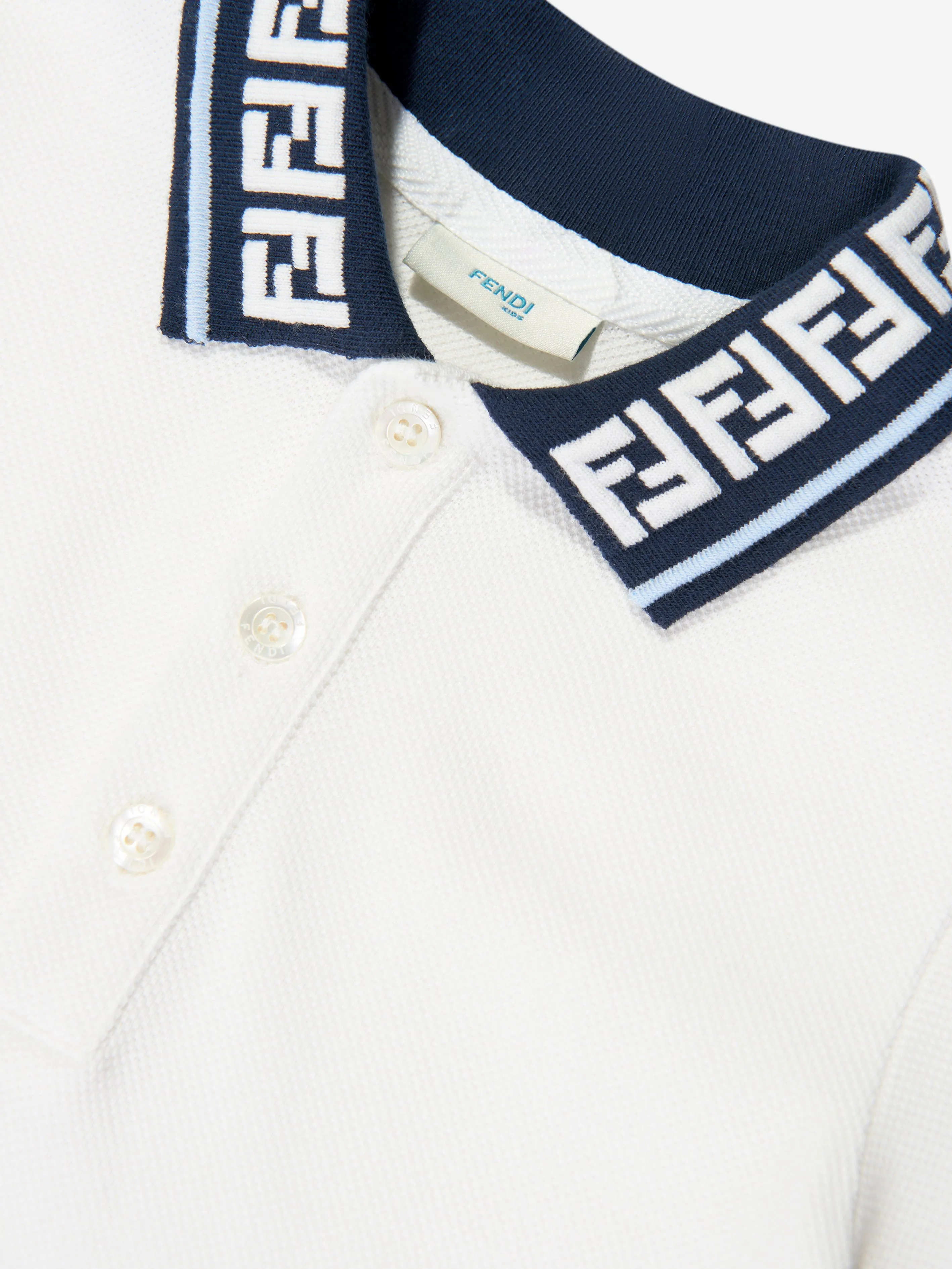Fendi Baby Boys Pique Polo Shirt in White