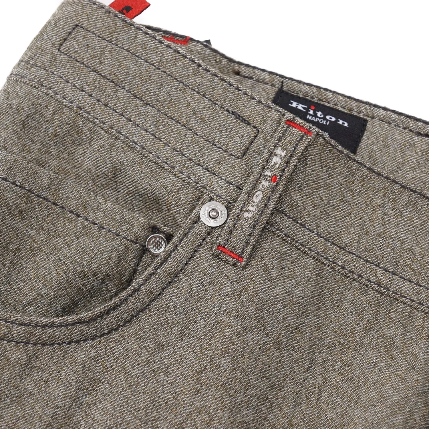 Kiton Slim Fit Five-Pocket Washed Wool Pants