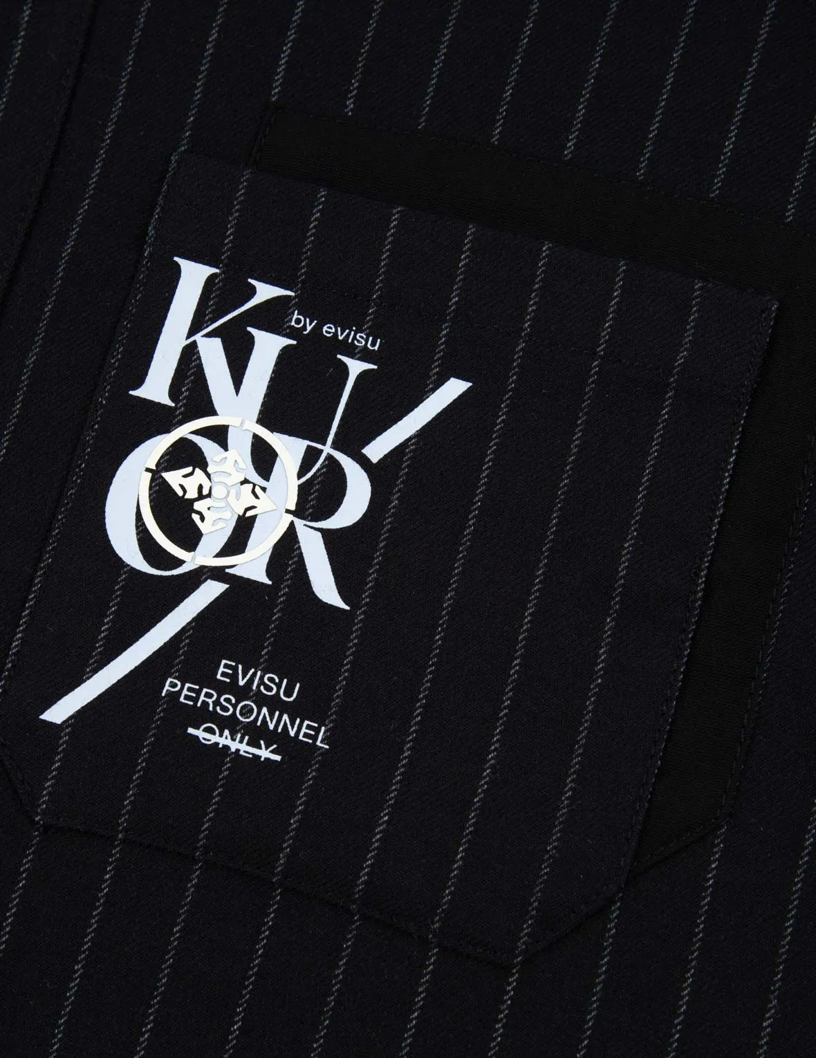 Logo and Slogan Print Stripe Shirt