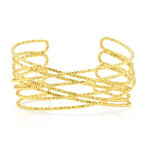 TEXTURED TWIST CUFF BRACELET, GOLD