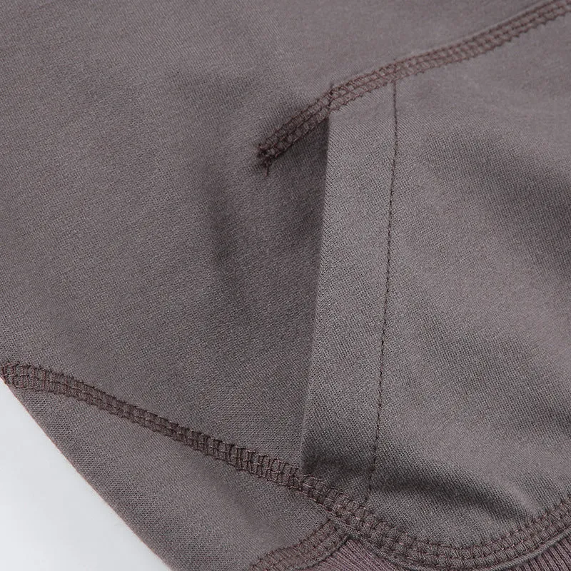 V-neck hooded casual thin sweatshirt for spice girls multi-pockets dew umbilical top