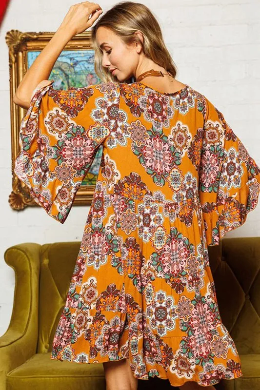 Vintage Ruffle Tunic/Dress-Mocha